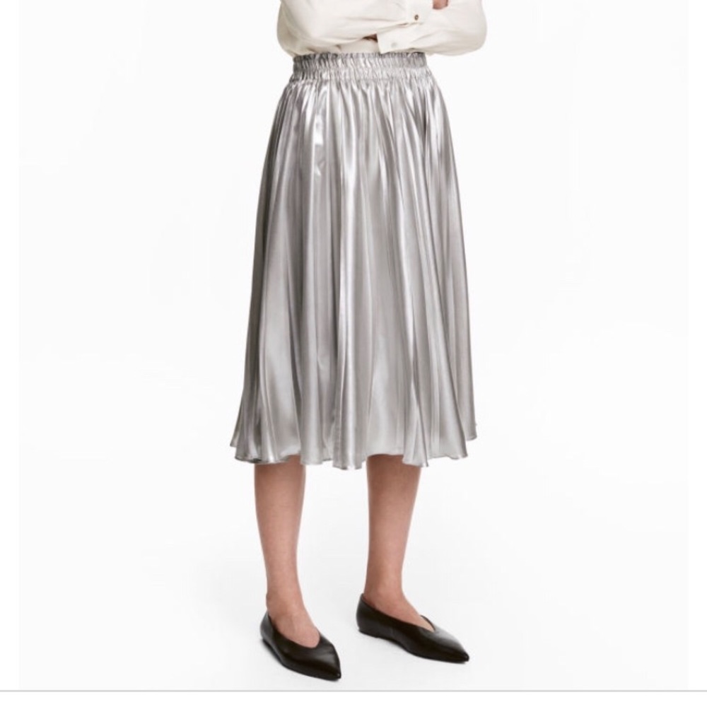 Silver Pleated Skirt